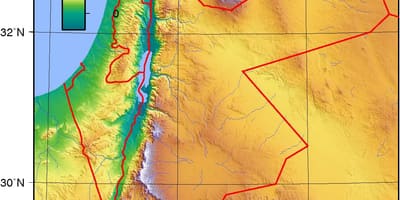 வரைபடம் ஜோர்டான் topographic